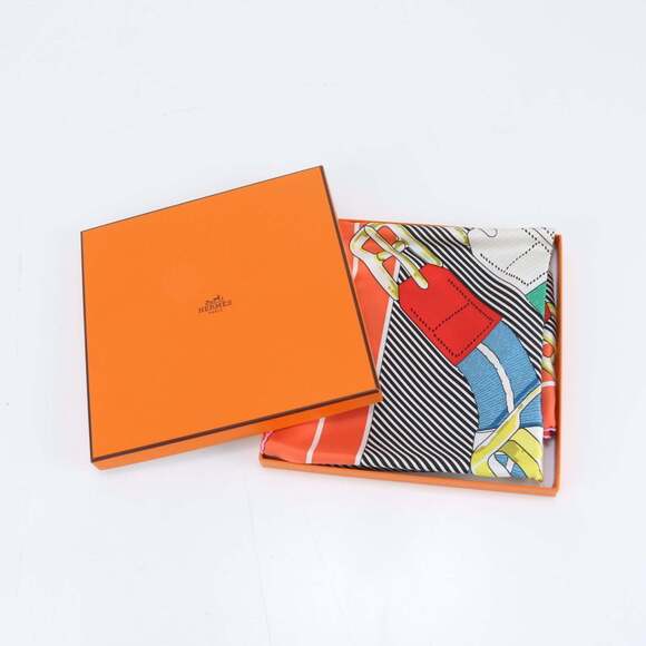 HERMES Black Silk Scarf - Picture 2 of 9